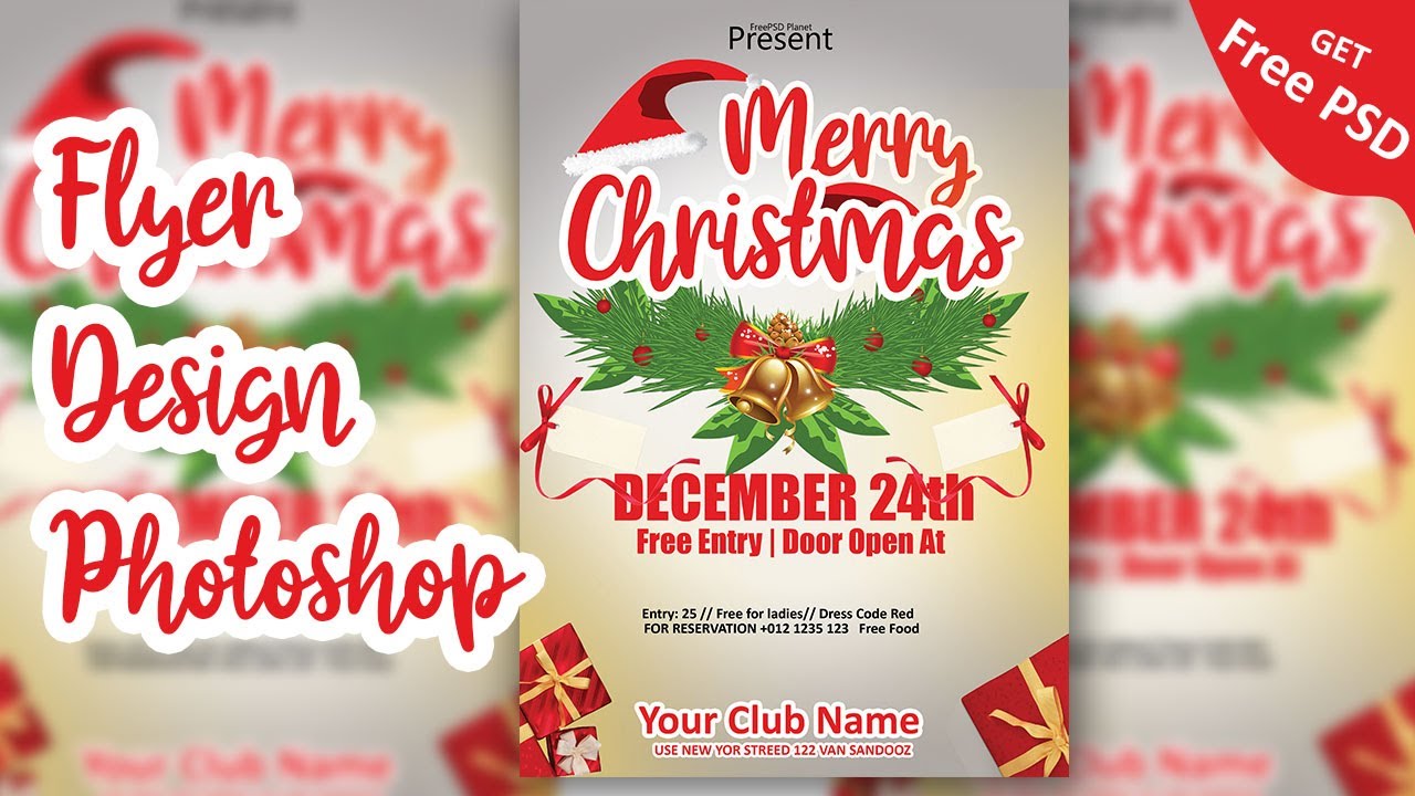 How To Design Christmas Flyer In Photoshop Photoshop Flyer Design Tutorial Youtube