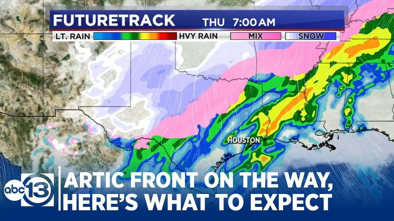 Big temperature drop on the way with arctic front - YouTube