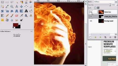 Gimp - Human Torch Effect : A Flaming Hand