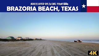 🏖️ Brazoria Beach, Texas 🏖️ 4K Drive