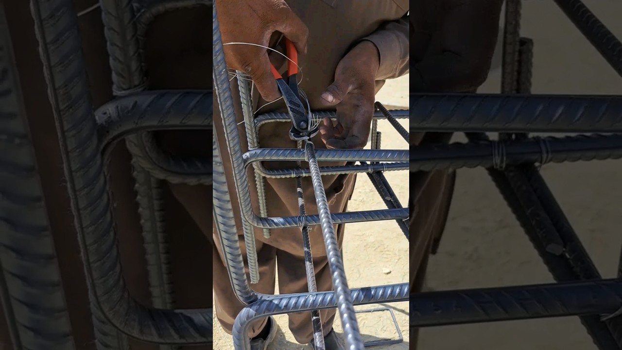 hardworking steel man prepare for the column 