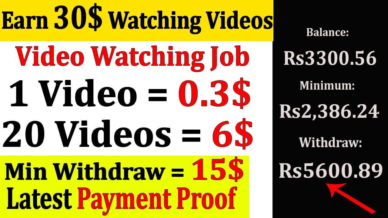 Earn Money Online Watching Videos | New Video Watching Job | Make 0.3$ Per Video Watching | In 2021