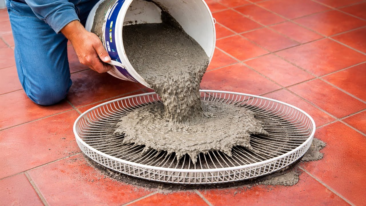 Залейте цемент в старый кожух вентилятора и посмотрите, что произойдёт, о чём большинство людей даже