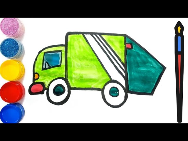 Comment Dessiner Camion Poubelle Pour Entants Apprendre Les Couleurs Pour Bebe Youtube