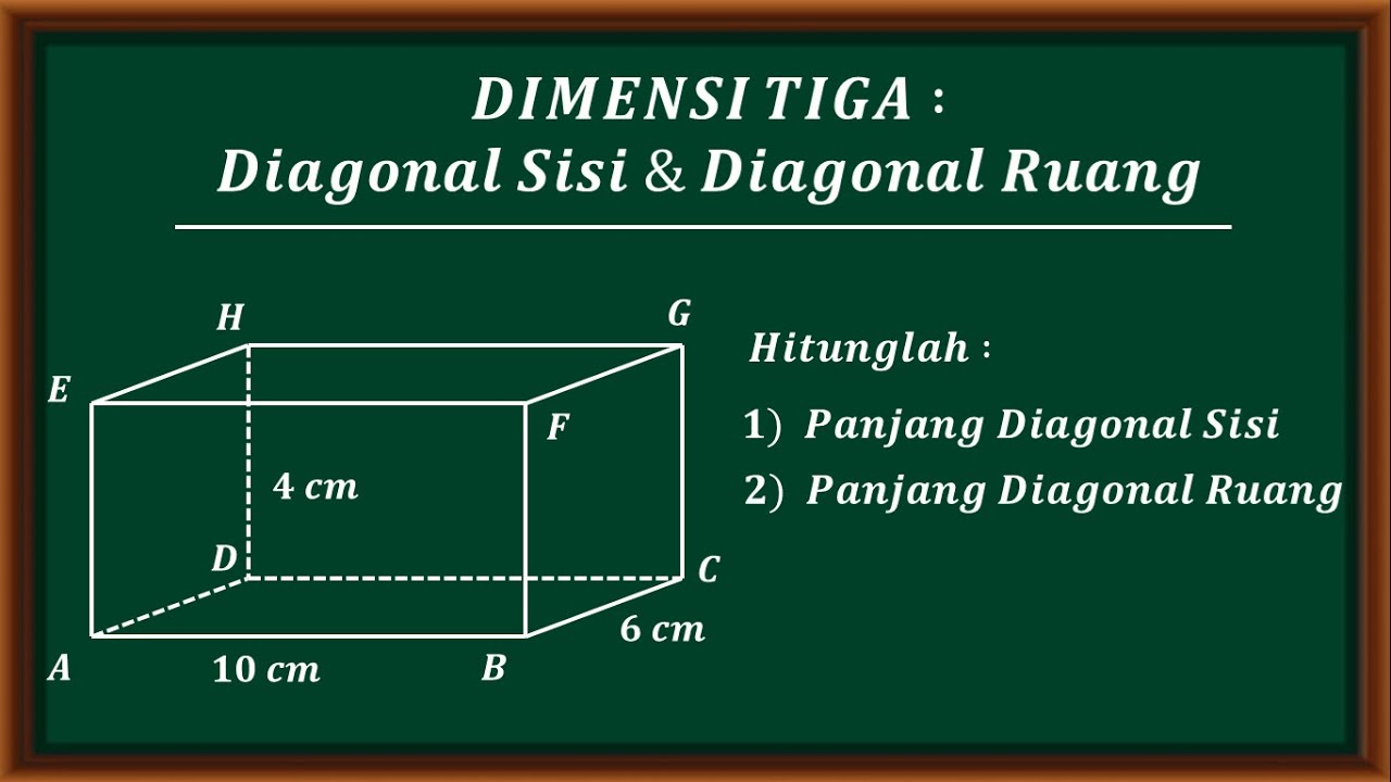 DIMENSI TIGA - Panjang diagonal sisi dan diagonal ruang Balok