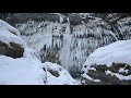 Amazing Frozen Waterfall Peričnik under the mountain Triglav - Idyllic Winter Landscape