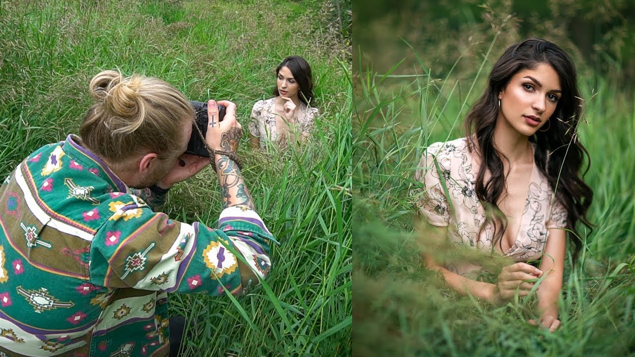 Natural Light Photoshoot in the Field Behind The Scenes