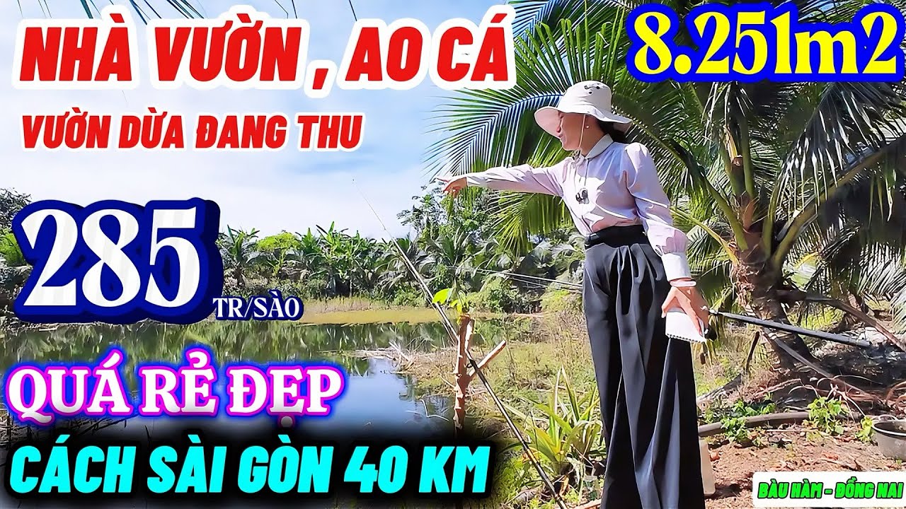 Nhà đất đồng nai,Hơn 200tr/sào nhà vườn , ao cá cực đẹp có nguồn thu nhập sẵn sổ riêng bán gấp