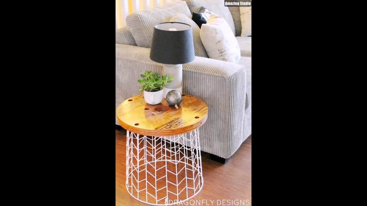 DIY Wire and Wood Side Table YouTube