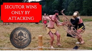 The Secutor Wins Only by Attacking, Because the Retiarius Doesn't Forgive Passivity