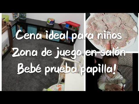 Cena ideal para niÃ±os/Zona de juegos en salÃ³n / BebÃ© prueba papilla