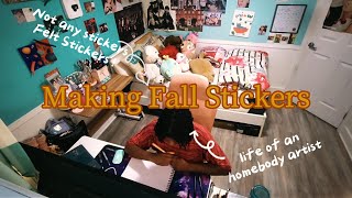 ✨An Artist Vlog / Chapter 3 / Fall Felt Stickers for Etsy / New collection !🍂🍁