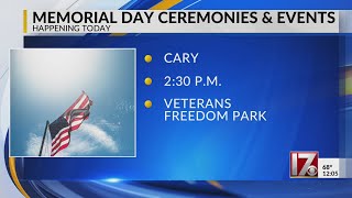Memorial Day ceremonies happening across the Triangle