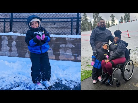 5 year old sees snow for the first time in Big Bear California