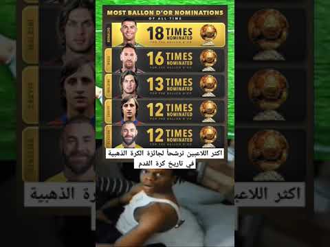 اكثر اللاعبين ترشحا لجائزة الكرة الذهبية في تاريخ كرة القدم