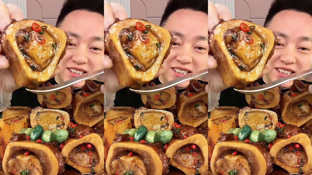 GIANT Braised Beef Bones Mukbang 🥩🔥 | Extreme Meat Feast