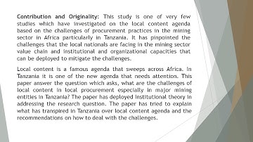 Local Content Agenda The Role of Institution Theory on Policy and Practical Challenges in Local Proc