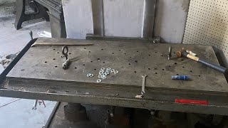 Installing the table on the avey #2 4 head drill press