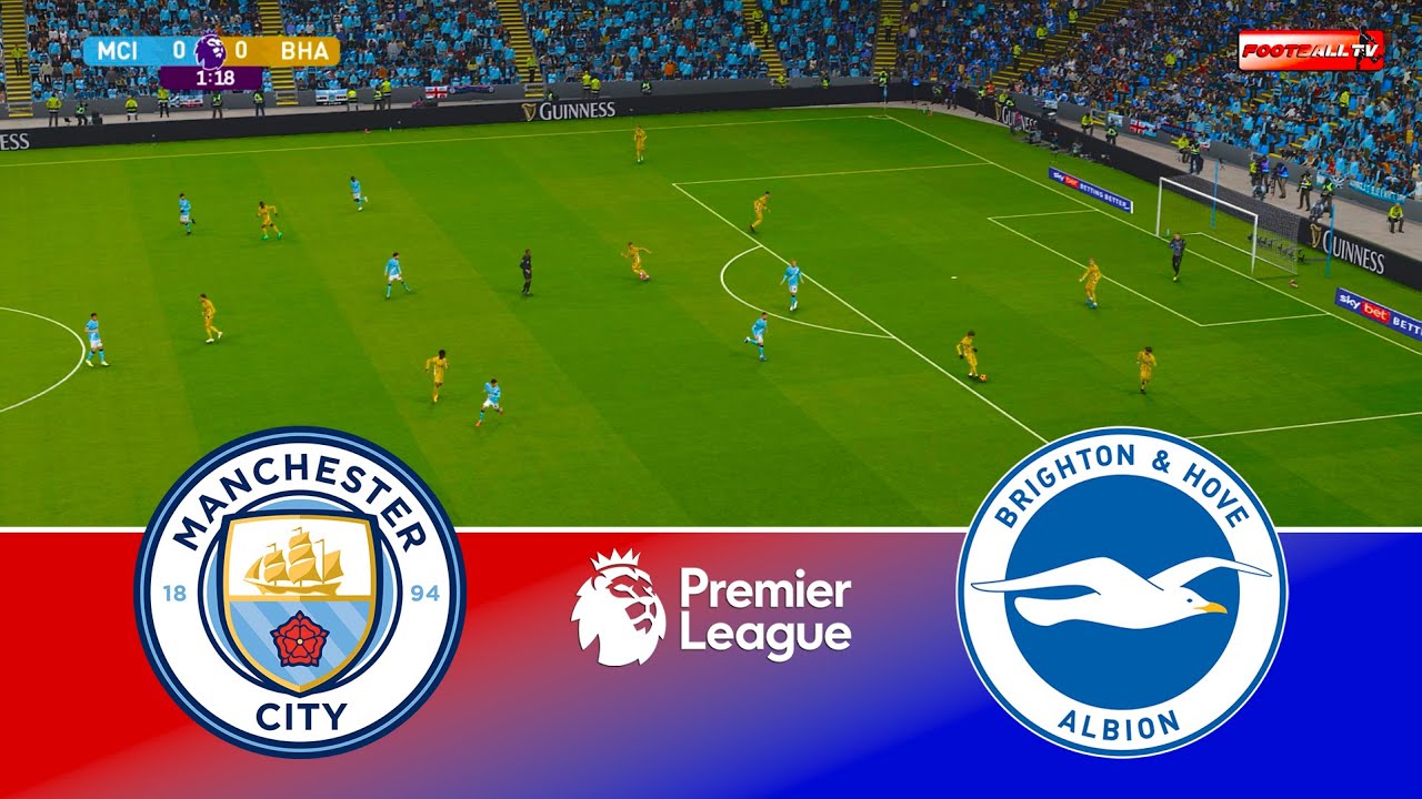 Manchester City vs Brighton - Premier League 2025/26 | Full Match All Goals | Pes 21 Gameplay