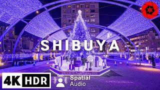 Tokyo Christmas Lights Shibuya Blue Cave & Miyashita Park Illuminations 2023 - 4K HDR Spatial Audio