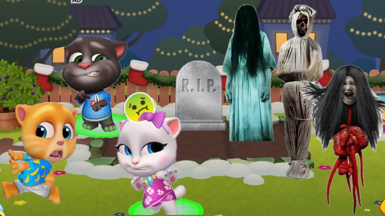Tom Angela Masuk Kedalam Dunia Hantu Pocong Kuyang dan Kuntil Anak! - My Talking Tom Friends