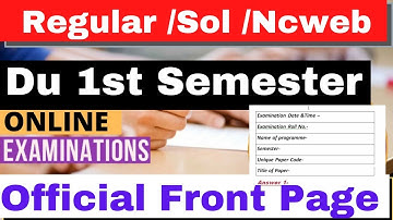 How To Write Front Sheet For OBE Exam 2022 |OBE Front Sheet Demo |Du Obe Front Page Demo @DuTak