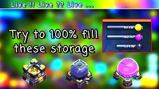 lets fill the storage | town hall max? Ionic is live | coc gameplay | comeback | #bgmilive