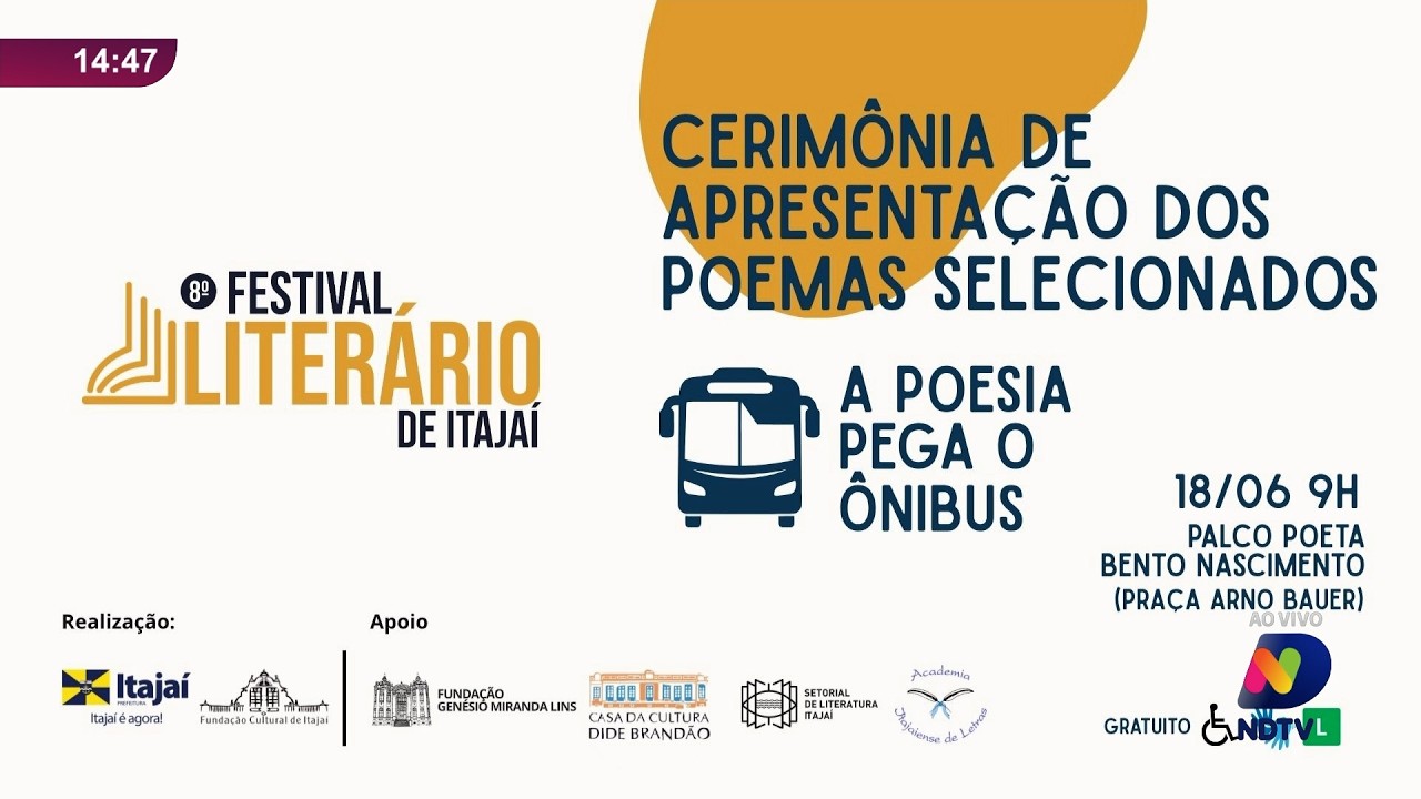 Festival Literário de Itajaí movimenta a cidade entre 18 e 20 de junho