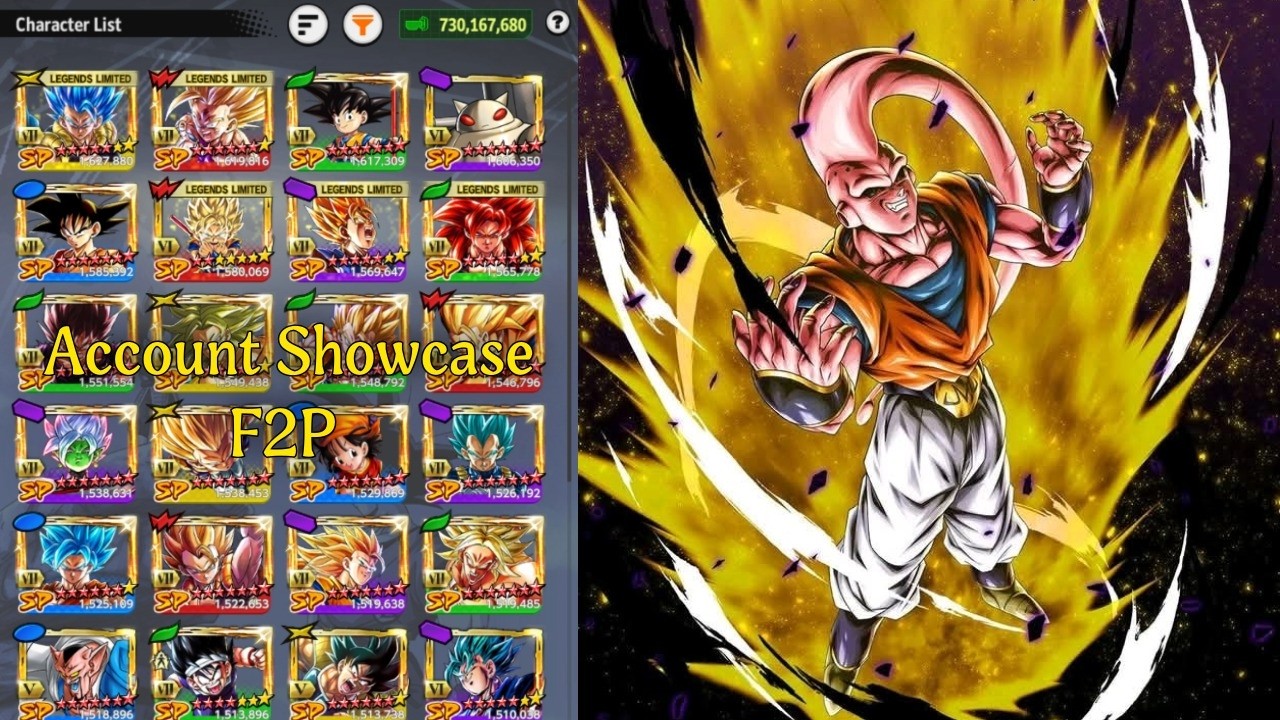 (Dragon ball legends) My f2p Account showcase!!!