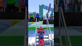 Spider-Man Motorcycle Challenge FAIL 😱 Crazy Shark Ending! 🦈🔥#gta5 #short  #سبايدرمان