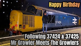Chasing The Rtc Train - 37424 & 37425 With Birthday Boy Arthur Growler.. Head Code 1Q41