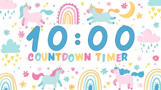 10 Minute Magical Unicorn Timer with Relaxing Music and Alarm