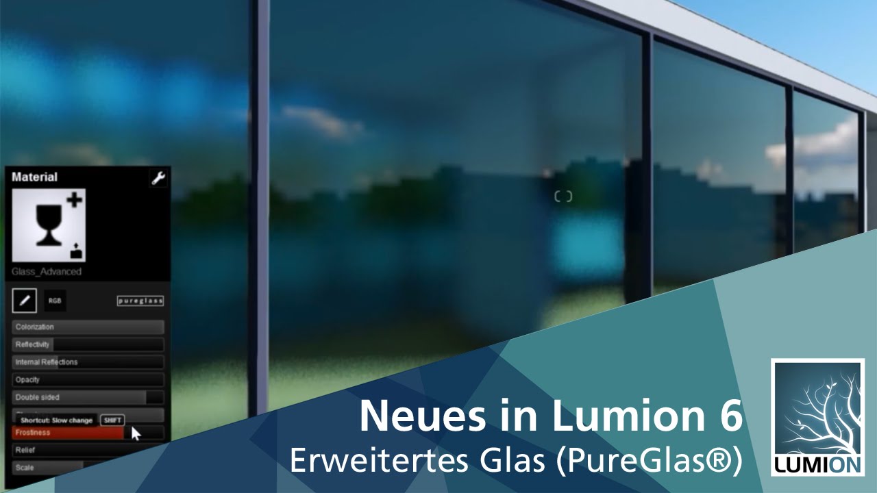 [03] Neues in Lumion 6 ★ Erweitertes Glas (PureGlas) YouTube