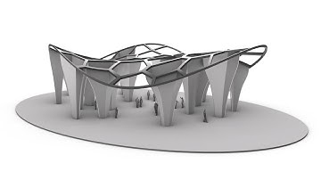 SciFi Voronoi Urban Pavilion - Outdoor Urban Structure (CGTrader)