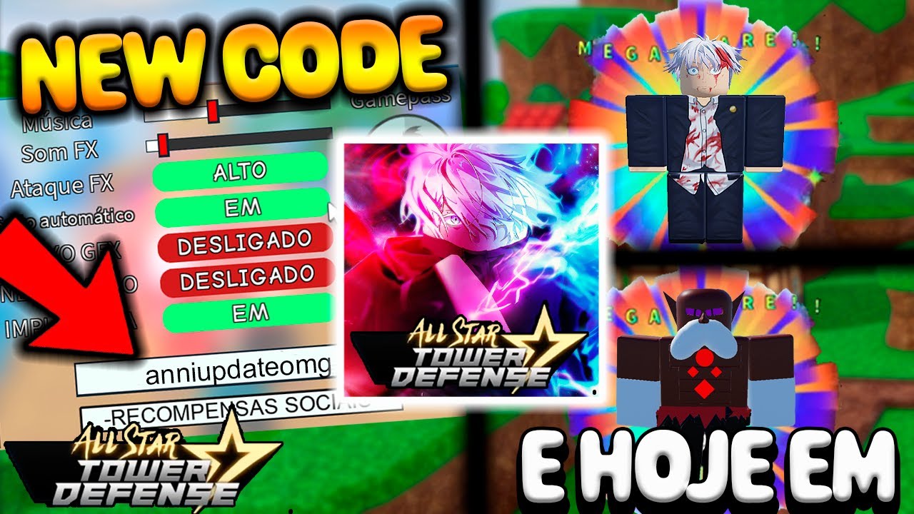 BIG UPDATE HOJE NEW CODE E GOJO 7 STAR ALL STAR TOWER DEFENSE 