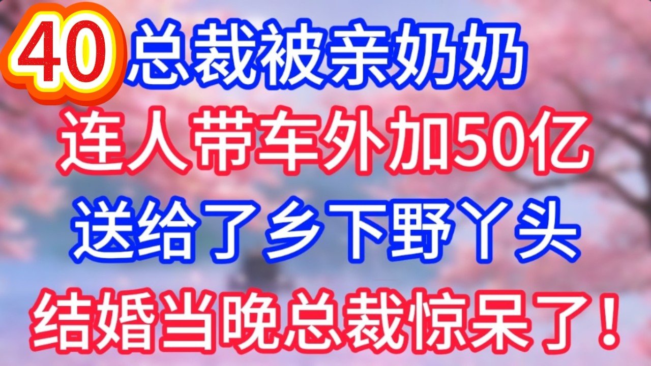 （四十）總裁被親奶奶，連人帶車外加50億，送給了鄉下野丫頭，結婚當晚總裁驚呆了！