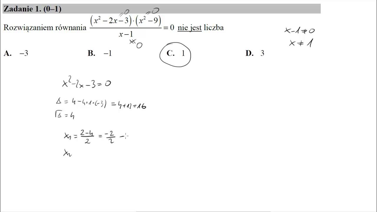 Liczba (−3 √) Jest Rozwiązaniem Równania X5=m Parametr M Jest Równy: Matura czerwiec 2019 zadanie 1 Rozwiązaniem równania (x^2−2x−3)⋅(x^2−9