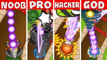 NOOB vs PRO vs HACKER vs GOD : 100x HYPERSONIC WIZARD | Bloons TD Battles