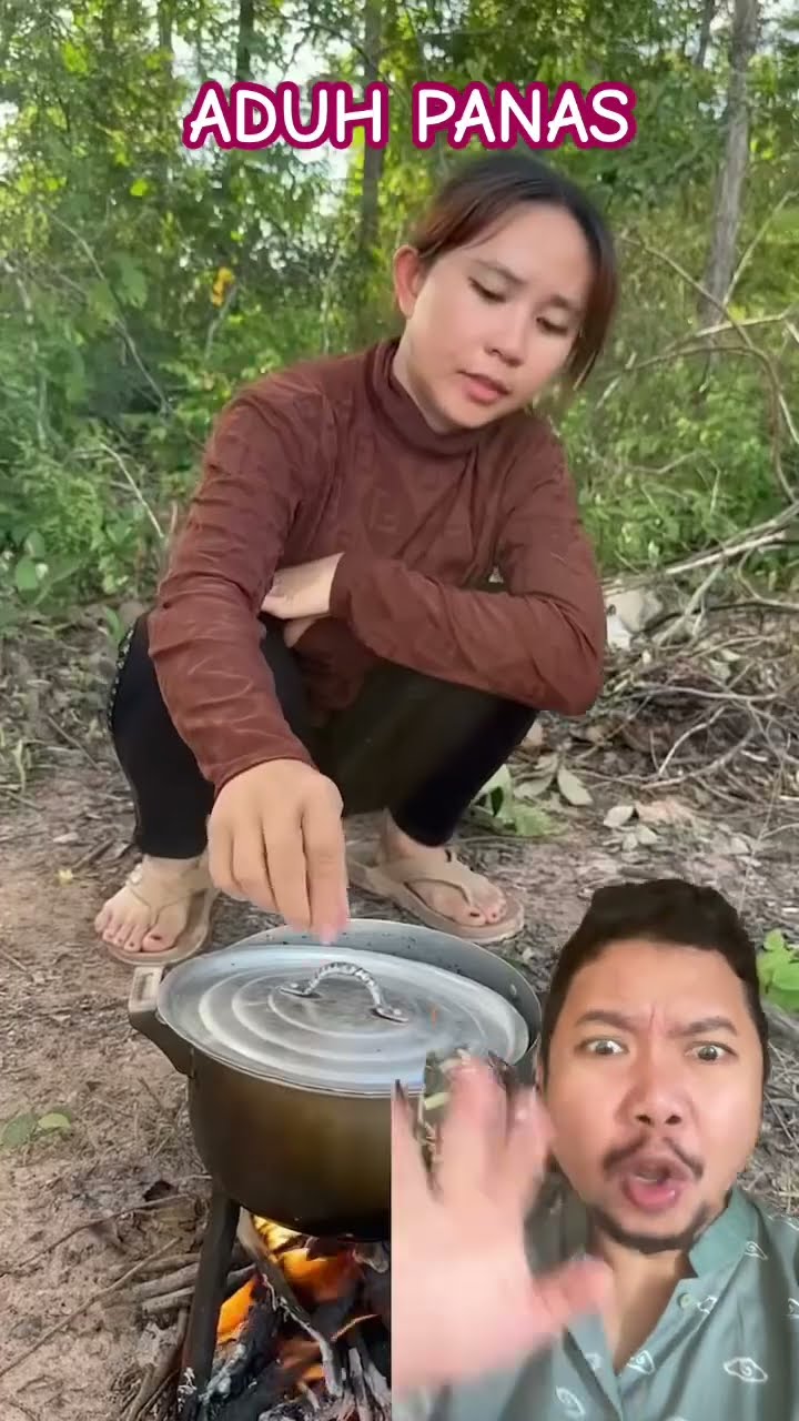 ADUH PANAS TUTUP PANCINYA!!!?? #cooking #survivalskills #food #shorts