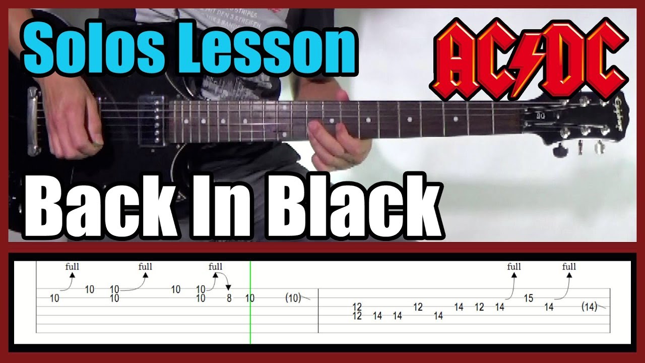 AC/DC BACK IN BLACK SOLO LESSON WITH TABS | Normal and slow speed - YouTube