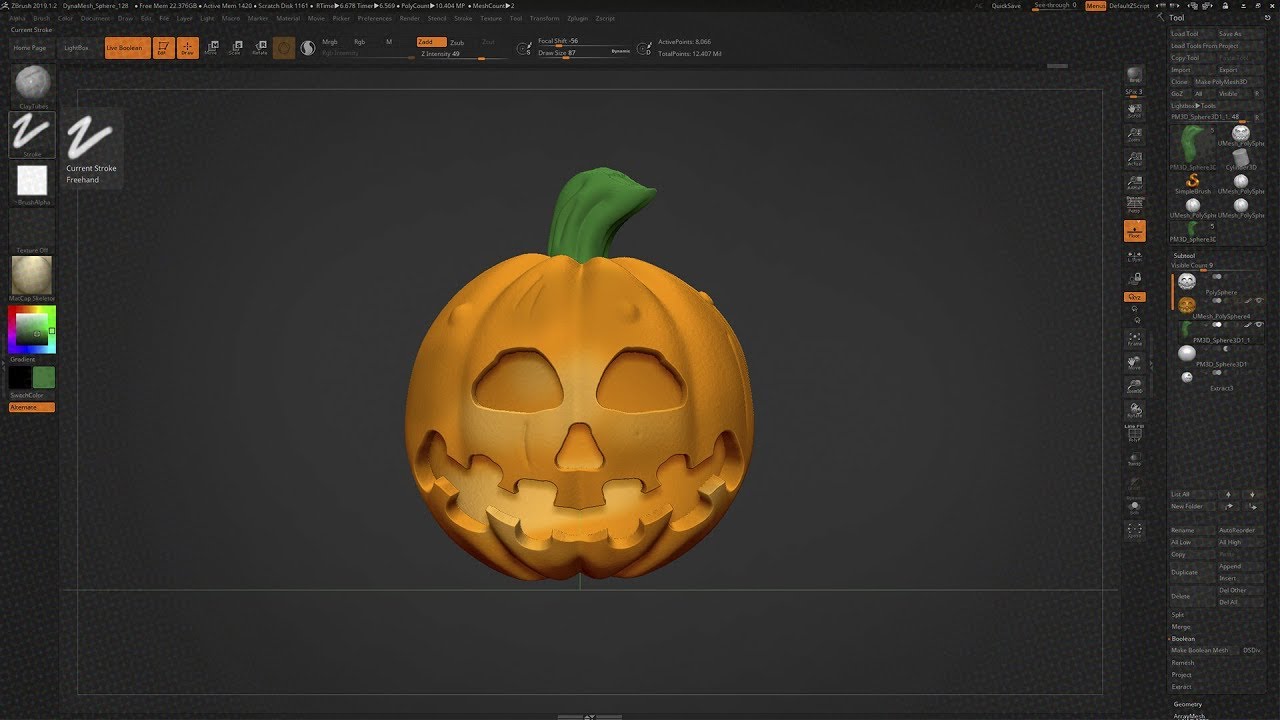 how to make a pumpkin in zbrush