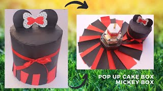 Birthday Cake Pop Up Explosion Box || Surprise Mickey Mouse Box || Round explosion Box