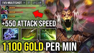 How to Fast Farm Medusa 1100 Gold Per Min Insane 550 Attack Speed 1v5 Multishot Arrow Dota 2