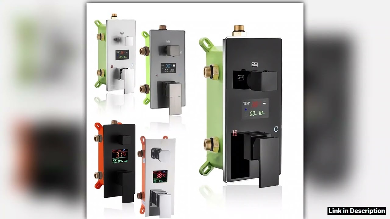 Digital Wall Mounted Shower Mixer Valve 23 Way BlackChrome with Display High Tech Water Control