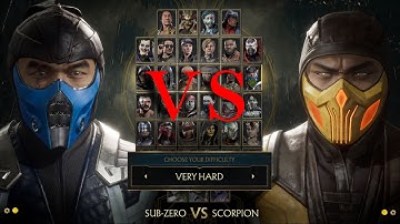 Mortal Kombat 11 Sub-Zero vs Scorpion (Difficulty: very hard)