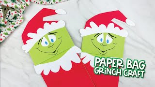 Paper Bag Grinch Craft For Kids