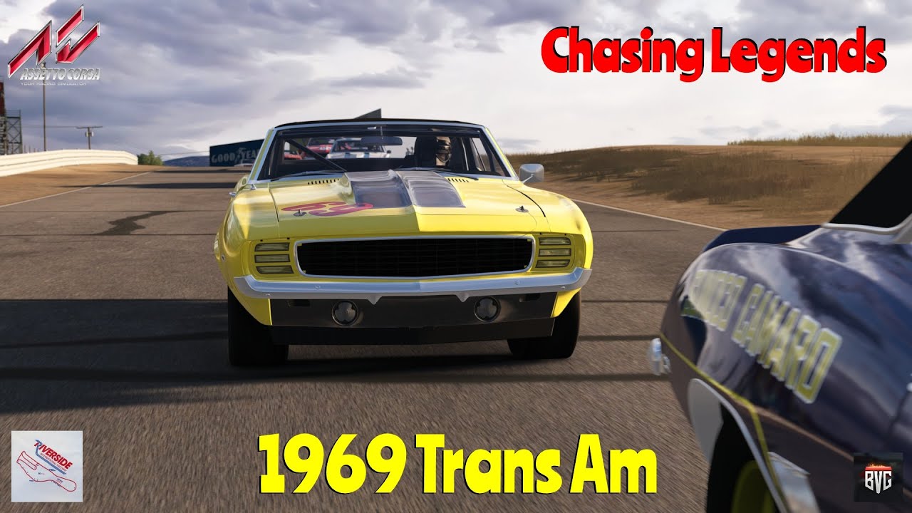 Assetto Corsa 1969 Trans Am Battle - RWR Camaro - Riverside Raceway - Chasing Team Penske