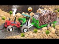 Homemade mini diy tractor dangerous trolley loading new technology science project