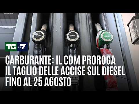 Video Carburanti: il Cdm proroga il taglio delle accise sul diesel fino al 25 agosto