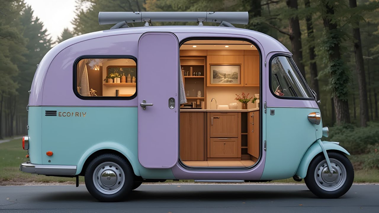 2025 Pink Electric Tricycle Camper Van Review | Stylish 3-Wheel RV for ...